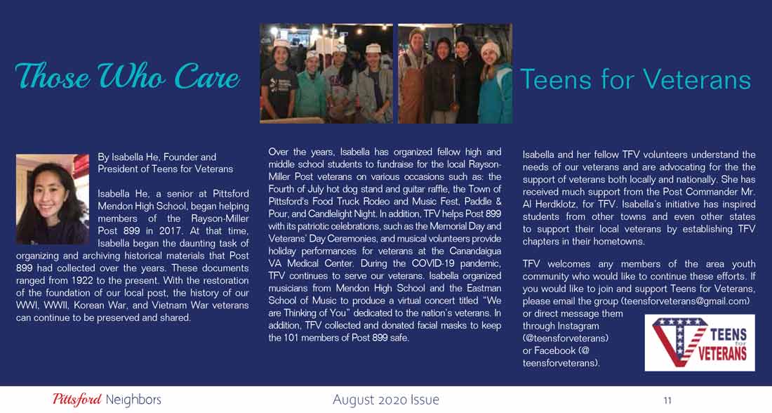 August 2020 Pittsford Neighbor Article
